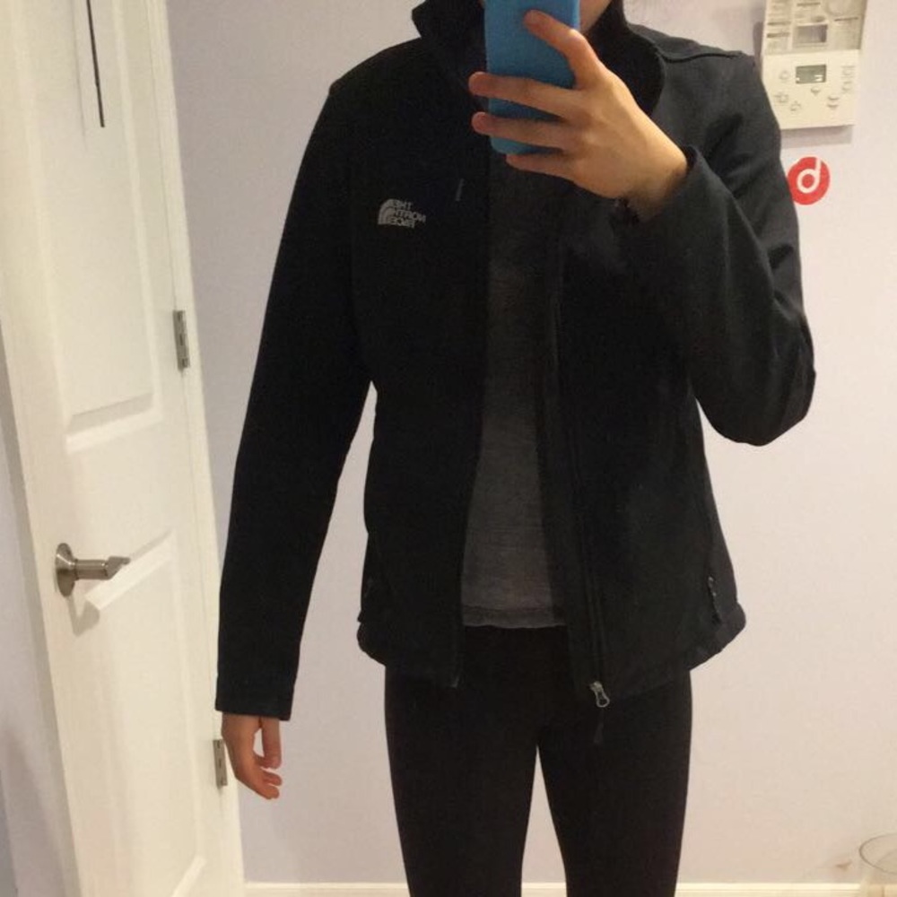 North face black zip up jacket
